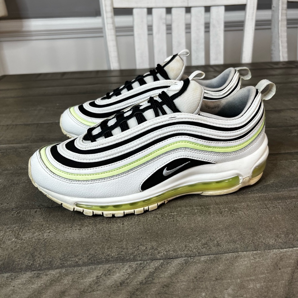 Nike Air Max 97 Summit White BlackVolt Neon Women's Sz 8 - Picture 1 of 5
